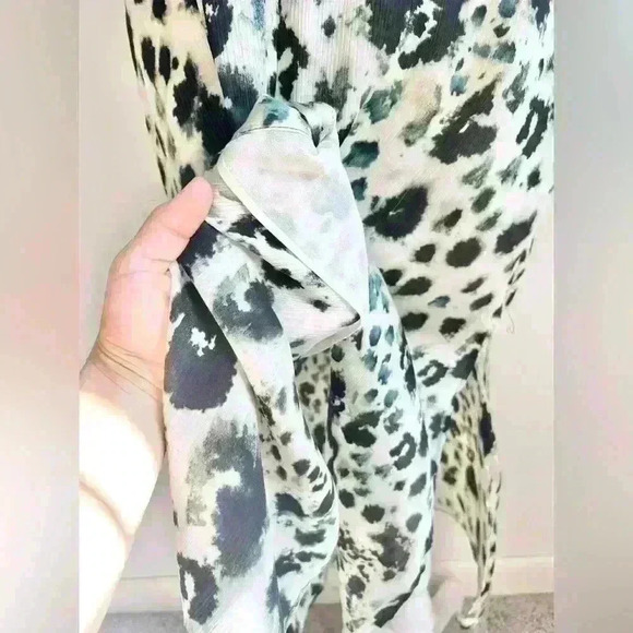 Zara Z1975 Denim Leopard Blue Tone Side Slit Button Down Sleeveless Maxi Dress - Picture 8 of 10